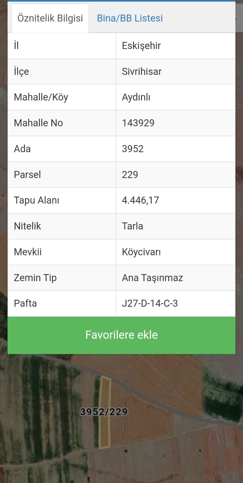 ESKİŞEHİR SİVRİHİSAR AYDINLI’DA YATIRIMLIK TARLA